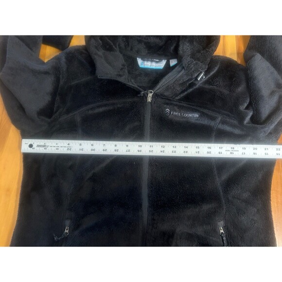 Free Country Faux Fur Women’s Hooded Jacket. Large. Full Zip. Zip Pockets - Picture 5 of 10